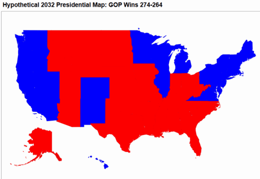 2032 Electoral College map est 12-24