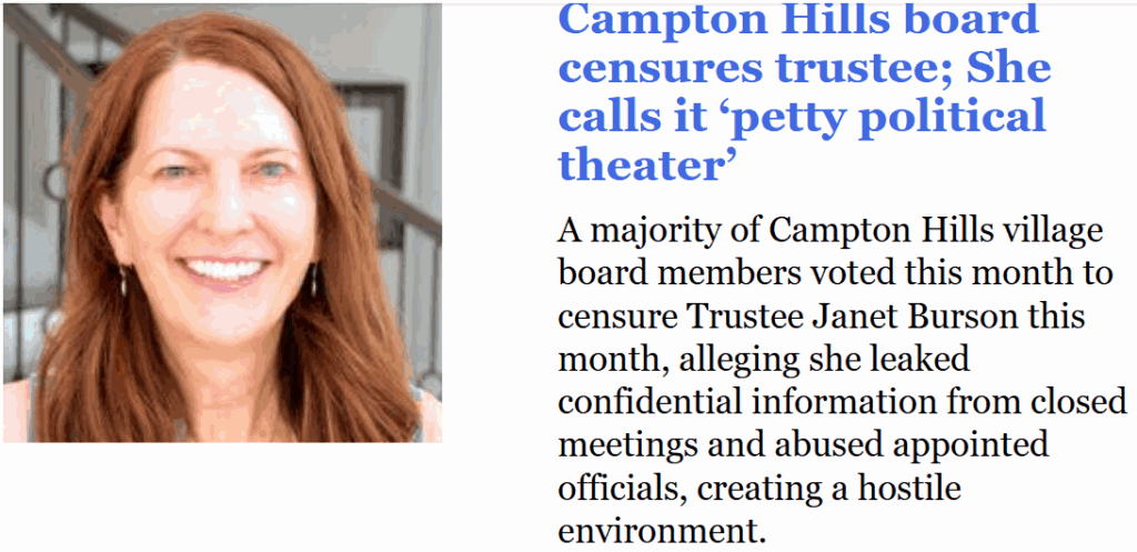 Exec Session reelation censure Campton Hills DH 1-20-25