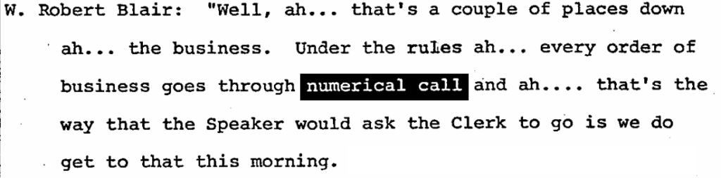 House Ruls Blair numerical order 4-4-73
