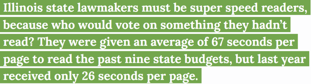 Appriations bills seconds to read 5-25 subheadline