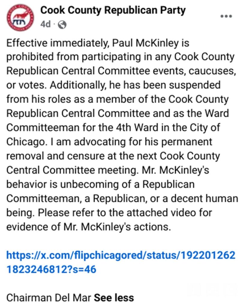 DelMar 5-25 kicking elected official out of party