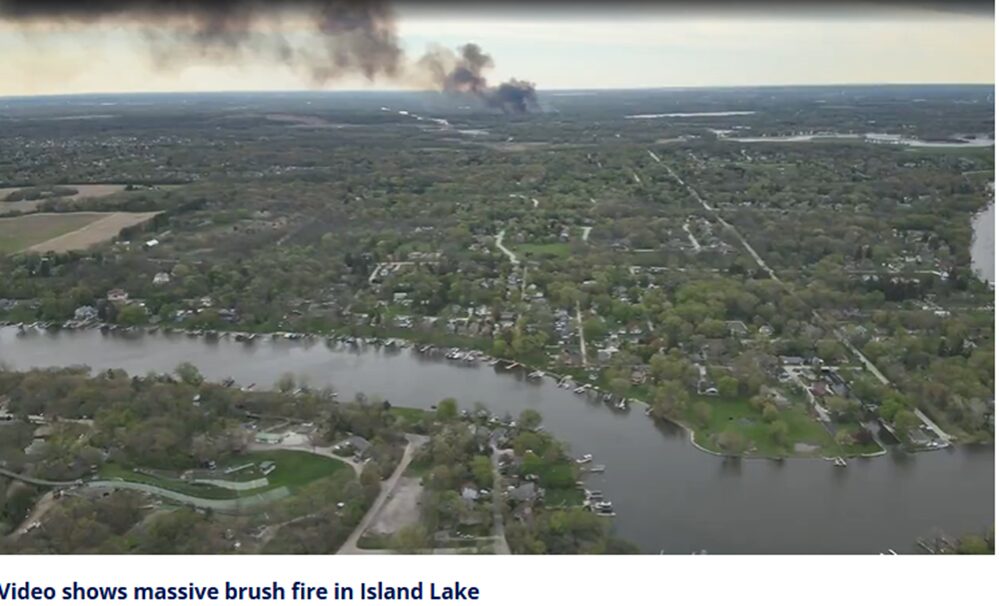 brusch fire Is Lk Fox 32 5-4-25 Fox River visible
