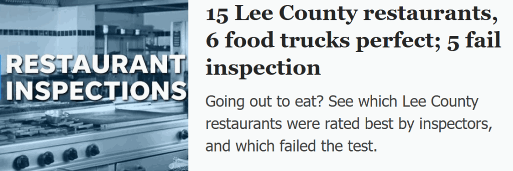 Restaurant inspections Lee Co 6-1-25
