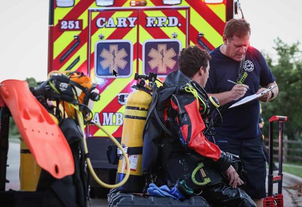 Cary pond 2 firemen