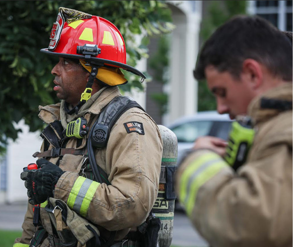 Huntley kitchen fire 7-26-25 black fireman