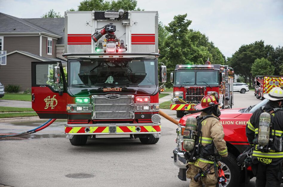 Huntley kitchen fire 7-26-25 trucks
