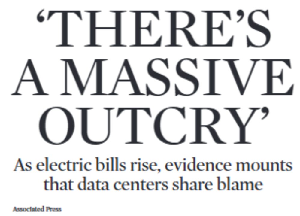 Data center 8-12-25 electric price increase cause headline