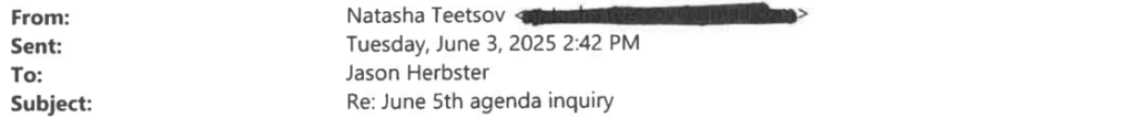 HealthBridge CLPD 6-3-25 Teetsov reply of thanks