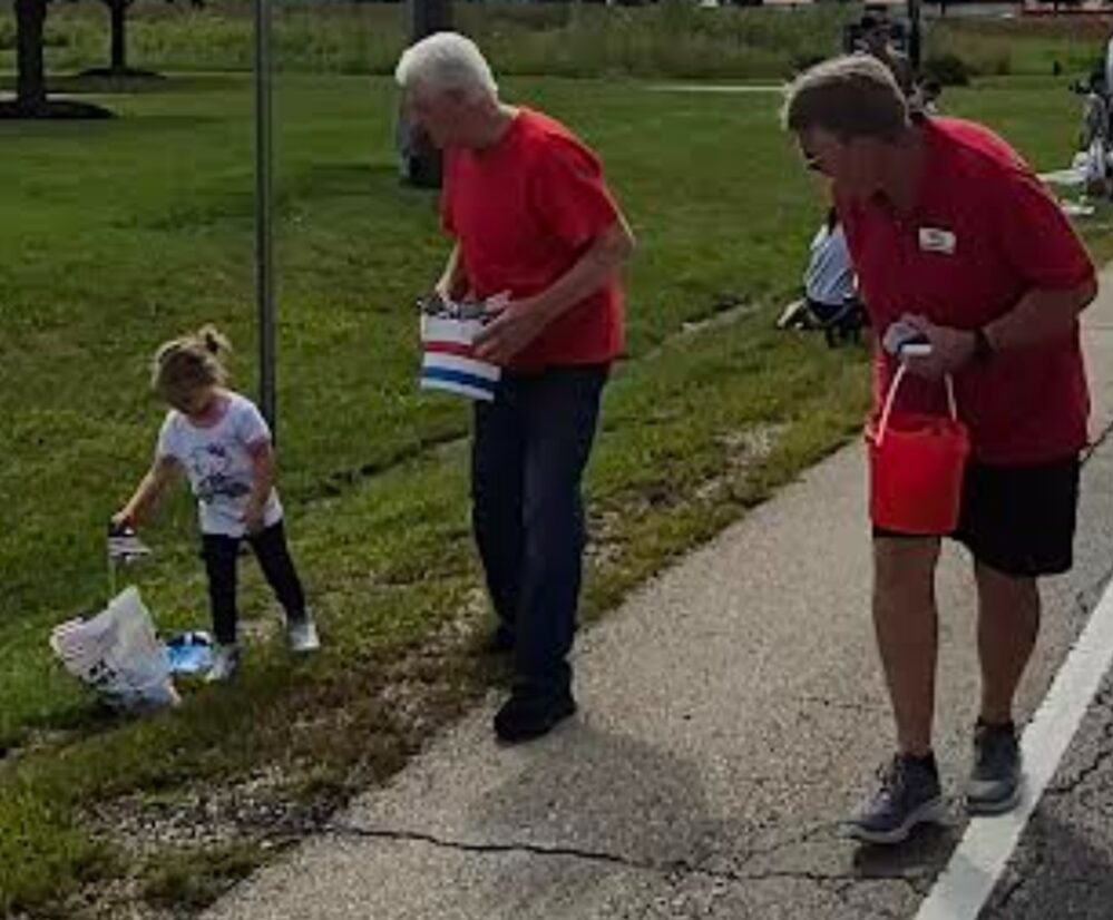 LITH Parade giving away flags