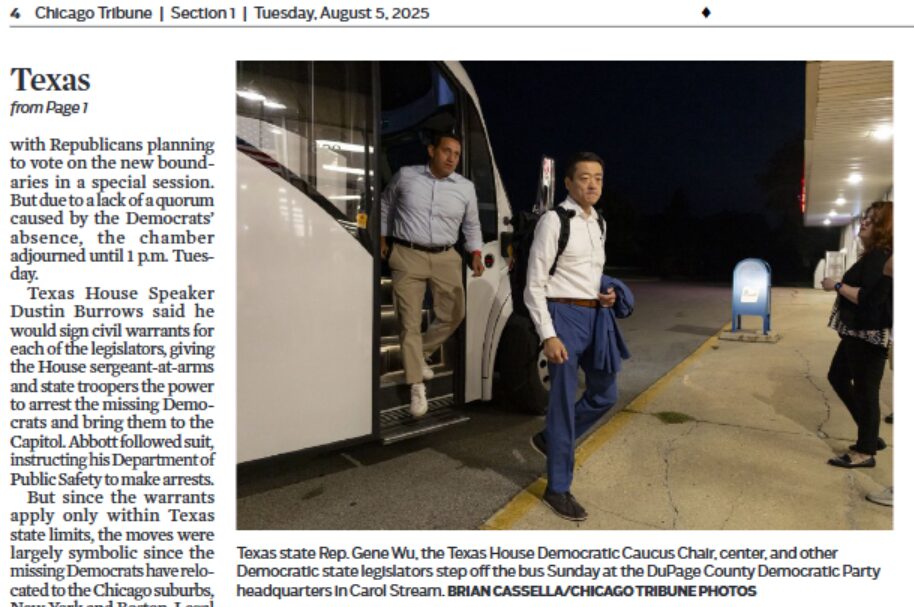 TX legislators step off bus 8-5-25