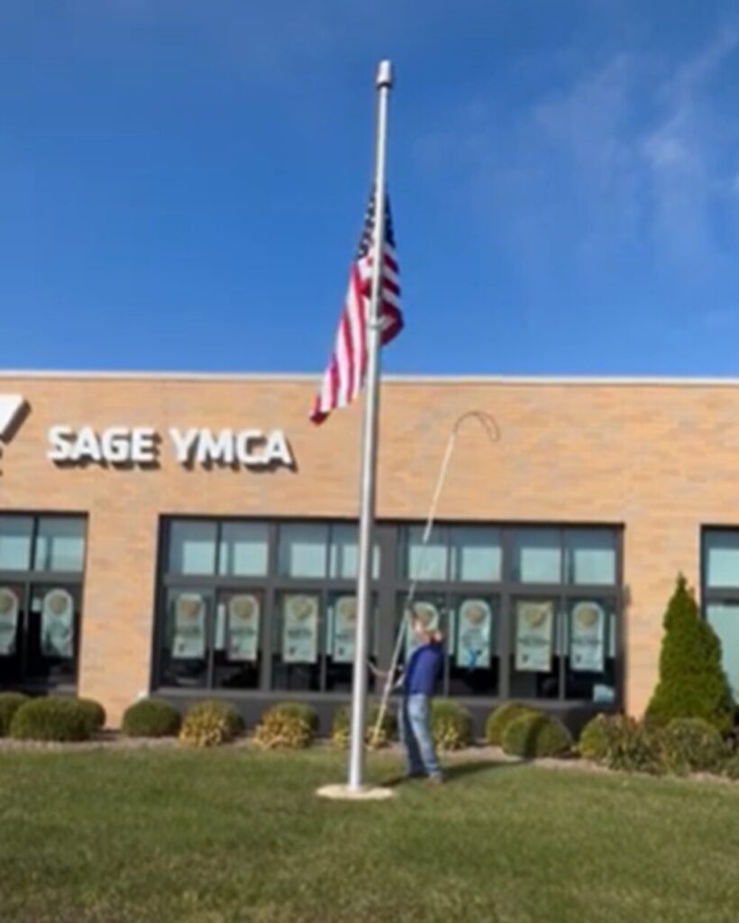 Fag half staff YMCA