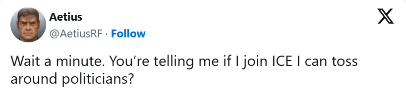 Kat throwing aorunxd politicians if I join ICE