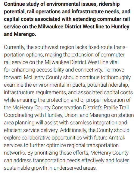 2050 plan re Huntley train service