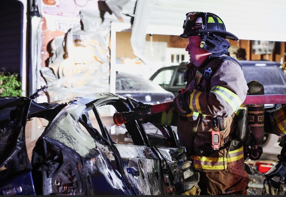Fire crash 2 closeup