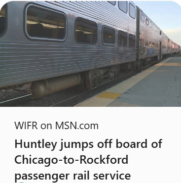 Huntley metra service backing out