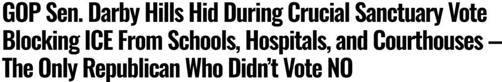 Darby takes walk on illegal immigration bills