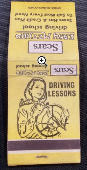 Sears Easy Method Driving School match book