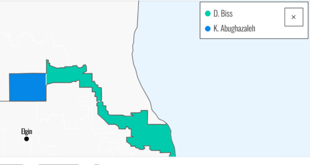 Kat map showing McHenry County victory