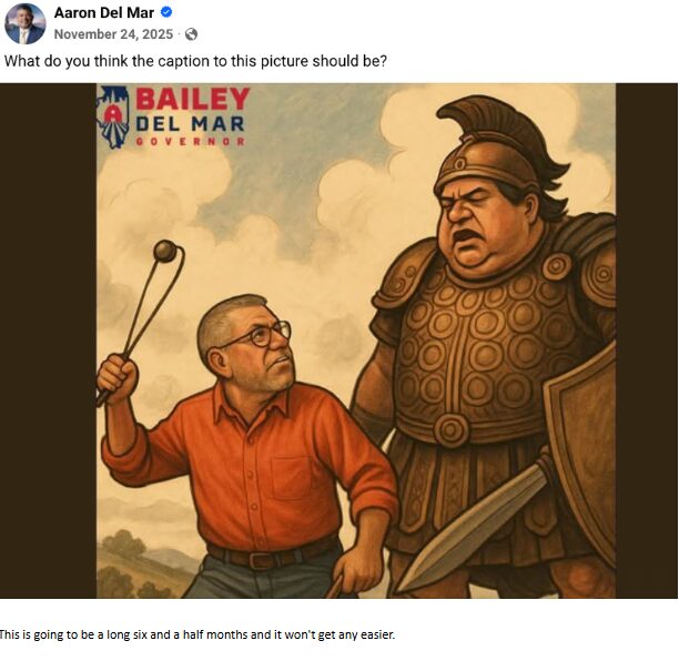 Bailey as David aiming at JB