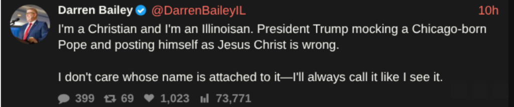 Bailey dissing Trump on Jesus analogy 4-13-26